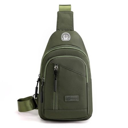 Herr Crossbody Sling Bag Vattentät Axel Väska Crossbody Väskor För Shopping Camping Promenader(Mörkgrön)