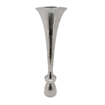 Vase i sølvnikkelaluminium, 30x30x99 cm