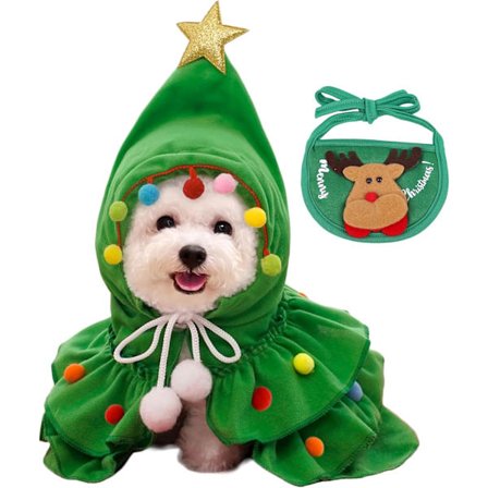 Joulupuku, Joululemmikkipuku, Koiran joulupuku, Lahja pienille koirille, Cosplay-juhlapuku pennuille ja kissoille (L)