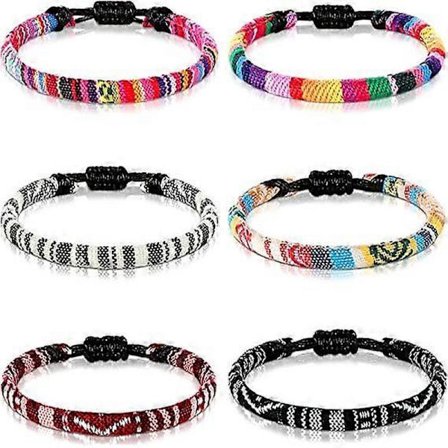 6 stykker ankelarmbånd justerbart boho surfer ankelarmbånd tynt tau unisex håndlaget strand ankelarmbånd boho fargerikt ankelarmbånd