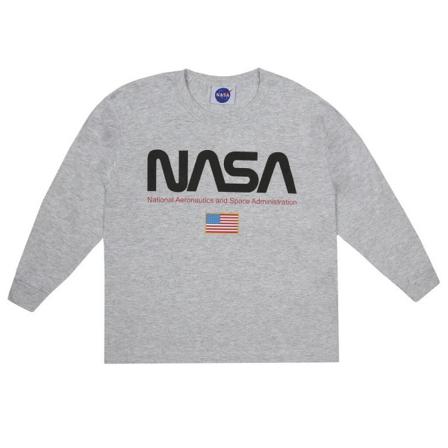 Nasa Boys Flag Långärmad T-shirt 9-10 Years Sports Grey