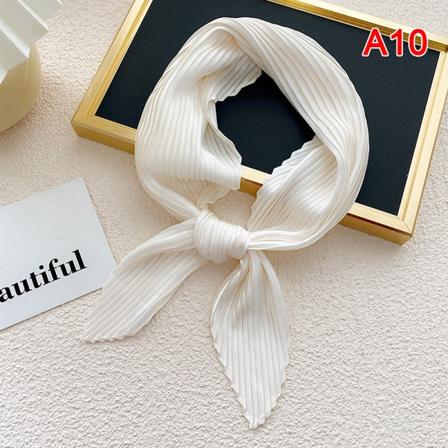 Laskostettu satiinihuivi naisten kaulahuivi Ribbon Square Skinny A10