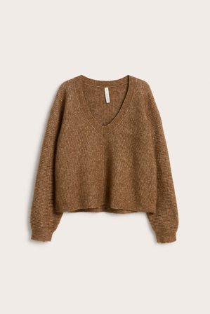 Kappahl | Boxig stickad tröja | Brun