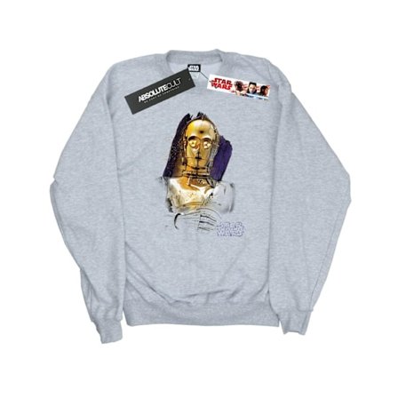 Star Wars The Last Jedi C-3PO Borstad Sweatshirt S Sports Grå