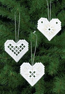 Stickpackung Herzen Silber 3-er Pack