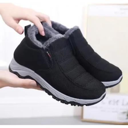 Dames støvler Unisex vinterstøvler Kvinder vandtætte sne støvler Kvinde Slip On Casual sko Plys fodtøj Mænds ankel Botas black 37