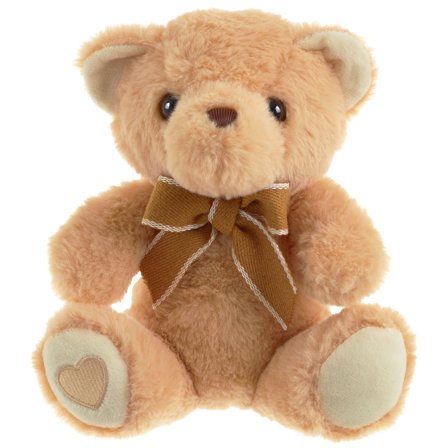 Ljusbrun Nallebjörn med Rosett 21 cm