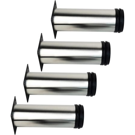 4X møbelben, 120mm justerbare ben møbelben - krommetall - høydejusterbar
