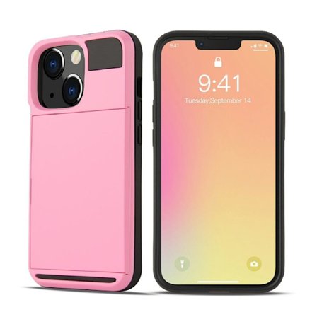 iPhone 13 Pro case with slide card holder - Pink