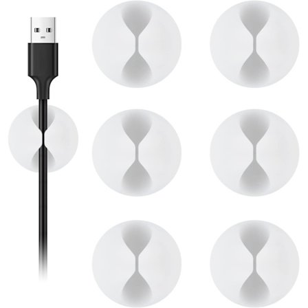 Kaapelinsidonnat, 6 kpl Valkoiset Johdonpidikkeet Kaapelinjärjestely Johdonjärjestäjä Työpöydän Yöpöydän Auton Puhelimen Laturin Järjestämiseen, 4 