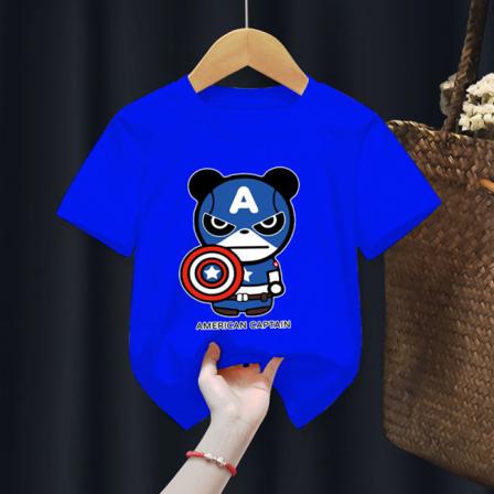 Wang Wang Team Barn T-shirt Pojkar T-shirt F32 Panda Captain Blue 100