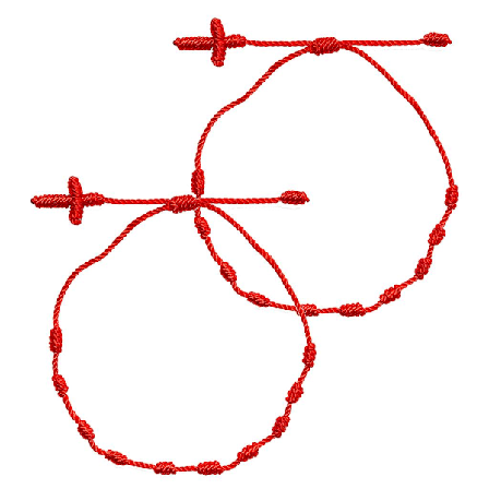 2 stk Kryss 7 Knuter Rød Tråd Armbånd Lykke Amulett Vennskap Armbånd A red