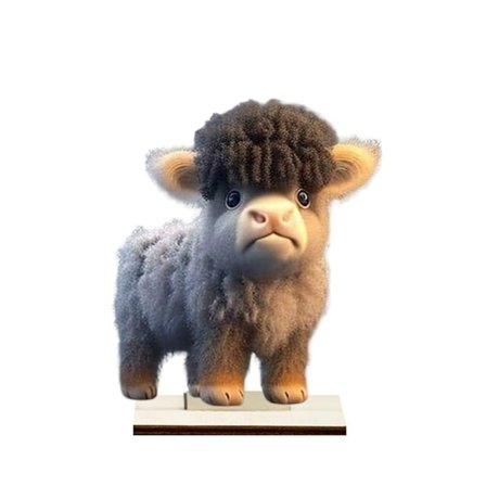 Tegneserie-ko-ornamenter Træ-ko-figurer 3 3