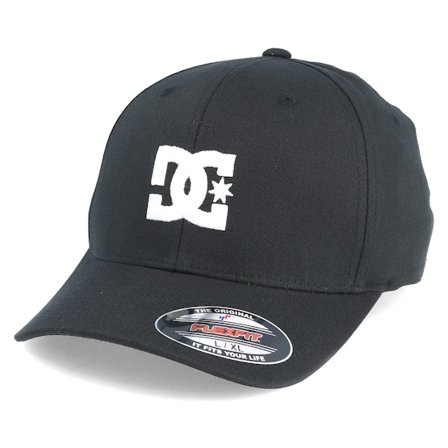 DC - Noir flexfit Casquette - Star 2 Black Flexfit @ Hatstore