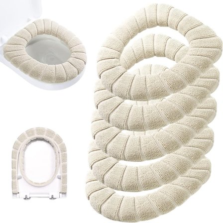 5 st Toalettsitsöverdrag - Mjuk Universal Återanvändbar Passform För De Flesta Sitsar Vit - Hög Kvalitet_yu