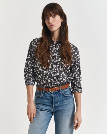 GANT Damen Regular Fit Baumwoll Voile Bluse mit Blumen-Print (38)