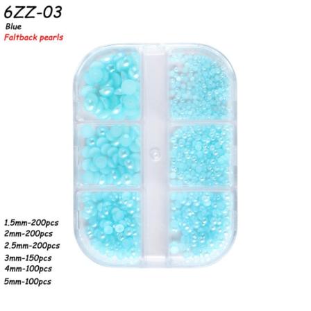 Nageldekorationer för Nail Art Halvcirkel Full Circle Färgglad Pearl Aurora 6-grid Pearl ZZ03 12g