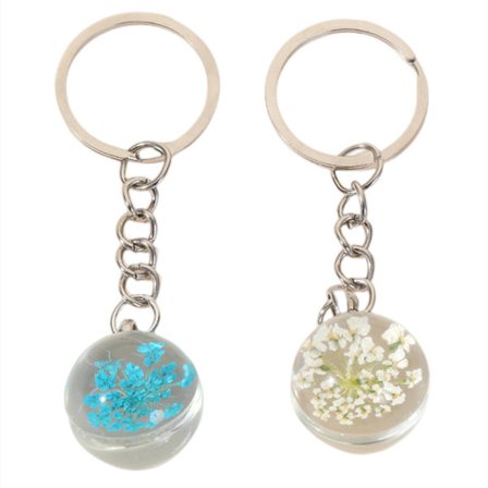 2-pak søde nøgleringe til kvinder (blå, hvid)