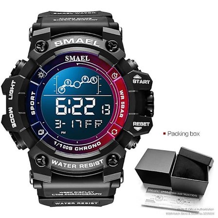 Smael Elektroniske Digitale Klokker For Menn Vanntett Unisex Militær Sportsklokke Med Auto Dato Uke LED Display Hvit 8082