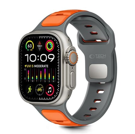 Tech-Protect IconBand hihna Apple kellolle 44/45/46/49 mm - harmaa/oranssi