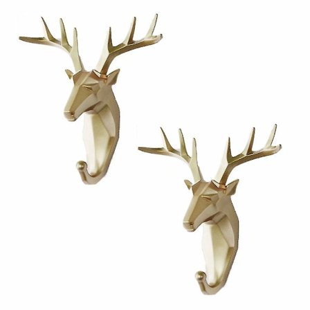 Punch-frie Dyre Nøkkel Kleshengere 2 Stykker gylden Hjort)