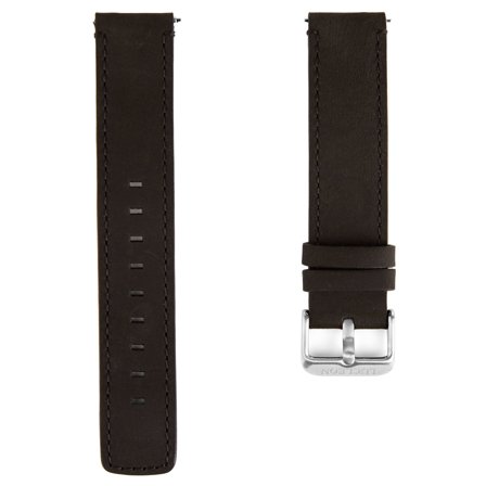 Bracelet de montre noir et argent à coutures noires pour hommes - Bracelets de montres