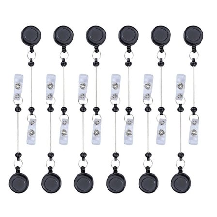 12 stk. Badge Reel Udtrækkelig Anti-tabt Let-træk Snøre Letvægts Bærbar DIY Navneskilt Badge Reels Kontorartikler