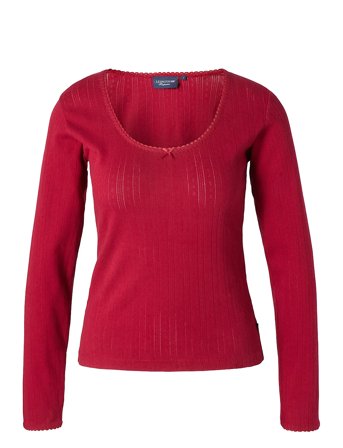 Lexington Home Pointelle Organic Cotton Jersey Pajama Set - Red - L