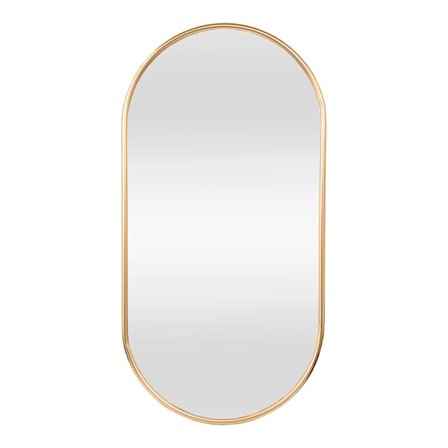 Væg Spejl, Oval Ramme til Soveværelse Badeværelse Indgang Stue 40 x 60 cm (Guld)