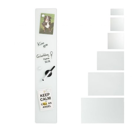 Magnettavla i vitt glas