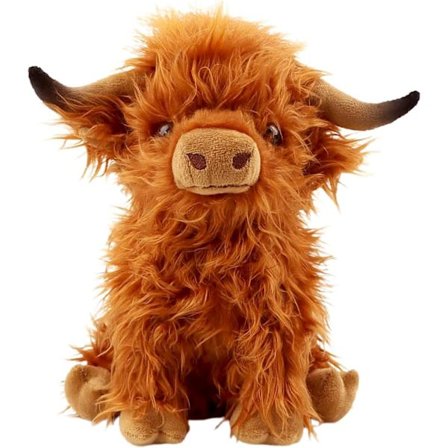 10.5 Inch Highland Cows Plush Toy, Cute Fluffy Cow Plush Figure Toys Realistic Highland Cattle Plush Decor for Kids Girls Boys