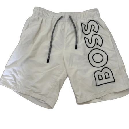 Vita BOSS badshorts med snörning S