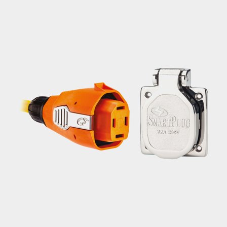 Toma de corriente de tierra SmartPlug, acero inoxidable + conector de corriente de tierra, 230 V, 32 A