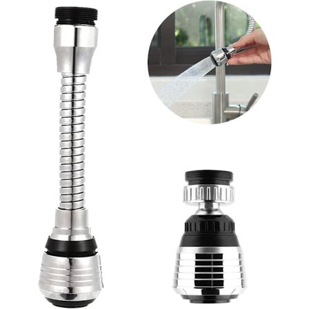 Lång och Kort Kombination Köksblandare Spruta 2 Delar Köksblandare Förlängning 360° Vridbar Blandare Spruthuvud Blandarmunstycke Lämpligt för Kök