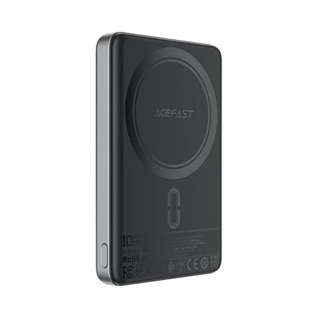 Powerbank Acefast M12-10000 PD20W ultratynn, MagSafe-kompatibel - svart