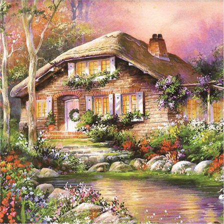 30x40cm 5D DIY Diamantmaleri Fuld, Eventyrhus Serie#C,D