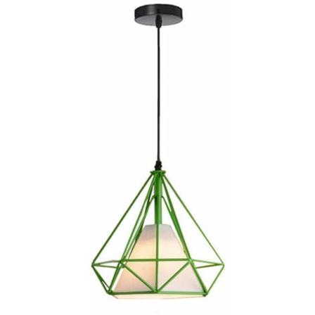 Moderni Diamond Cage -riippuvalaisin E27 Olohuone Keittiö Takorautainen Creative ripustuskattokruunu - Vihreä