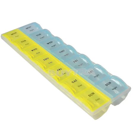 7 Piller Tablett Medicin Dispenser Organizer Fodral med 21 Fack Pillerask Flerfärgad Medicinbehållare