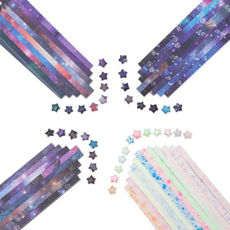 4 Pack Origami Star Paper Luminous Origami Paper Strips Lucky