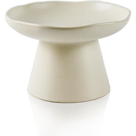 Ekstra Bred 15,5 cm Keramisk Hævet Kattefoderskål, Lav Hævet Kæledyrsfoderskål til Madfodring, Anti-Opkastnings-Knurhårstræthedsskåle til