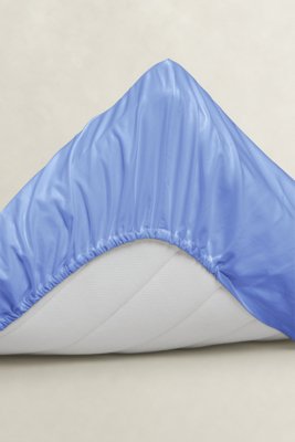 GANT - Satenglaken med strikk til enkeltseng fra 90x200cm til 120x200cm faded denim