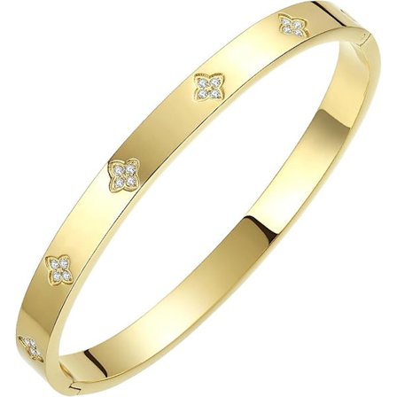 pc. Guldarmband för kvinnor Fyrklöver Tur Kärlek Cubic Zirconia Armband