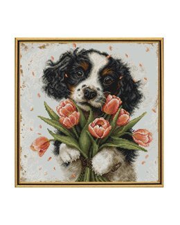 Broderikit Billede Sød hvalp - Luca-S