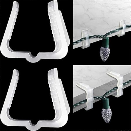 100-pak julelysklemmer udendørs kroge juleophæng hvid