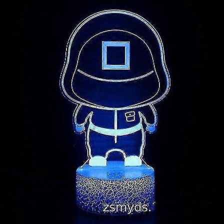 3D Berøringslampe Barnenattlys 7 Farger Med Fjernkontroll Blekksprutspill