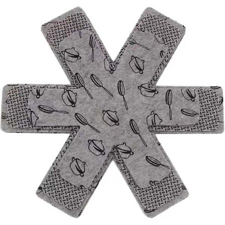 Gryte- og pannebeskytter, grytebunnsbeskyttelsespute, sklisikker og varmeisolerende, sklisikker for å unngå riper eller skader ved stabling