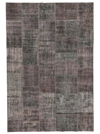 Patchwork Vloerkleed Modern Bruin/Zwart (Wol, Turkije)