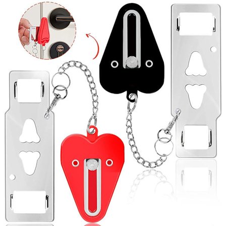 2 stk. bærbar dør lås midlertidig sikkerhed lås rejse