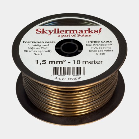 Cavo di rame stagnato Skyllermarks RK, rotondo, unipolare, 1.5 mm², 18 metri, nero