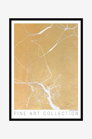 Malerifabrikken - Taulu Gold Marble, Musta kehys - Kulta - Taulut - - Homeroom